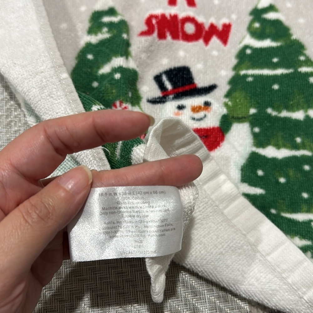St. Nicholas Square Frosty the Snowman Let it Snow Christmas Kitchen Hand Towels - Picture 7 of 8